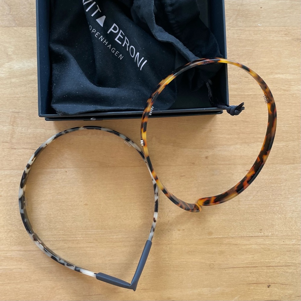 Evita Peroni Leopard and Tortoise Hairbands.  set of 2.